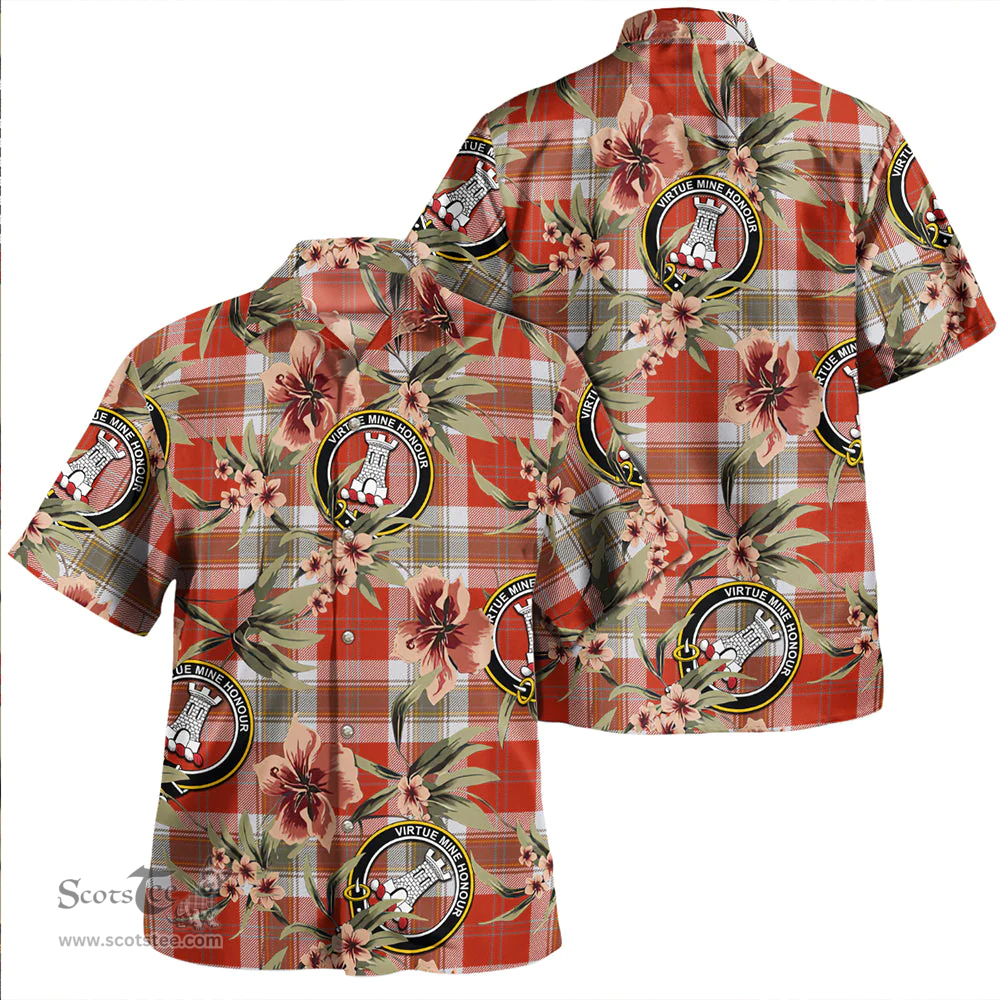 Scottish MacLean of Duart Dress Red Ancient Clan Tartan Hawaiian Shirt - Tropical Old Style Scottish Plaid Tartan Plaid