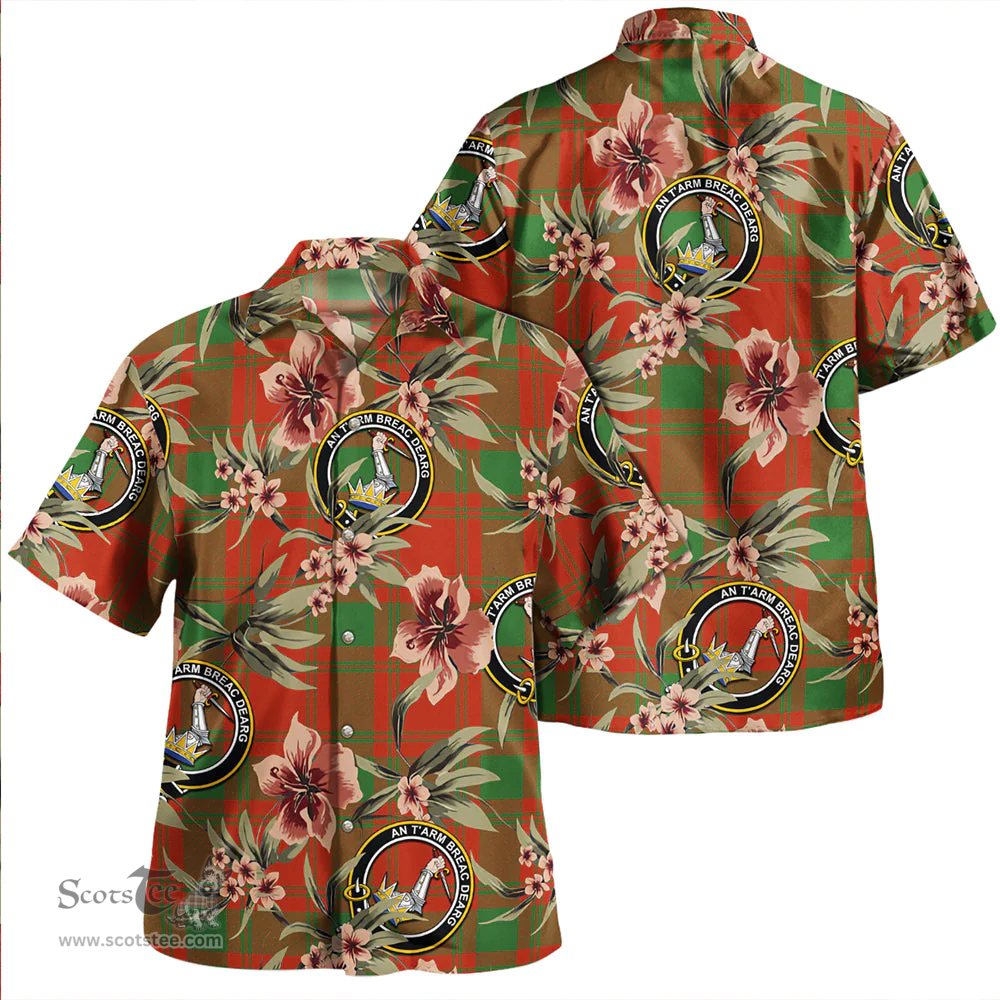 Scottish MacQuarrie (MacGuarie) Ancient Clan Tartan Hawaiian Shirt - Tropical Old Style Scottish Plaid Tartan Plaid