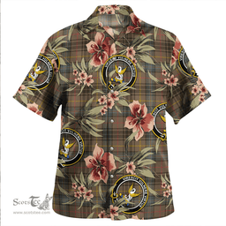 Scottish Stewart Hunting Weathered Clan Tartan Hawaiian Shirt - Tropical Old Style Scottish Plaid Tartan Plaid