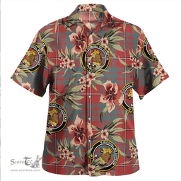 Scottish MacGregor of Balquhidder (Gregor of Balquhidder) Weathered Clan Tartan Hawaiian Shirt - Tropical Old Style Scottish Plaid Tartan Plaid