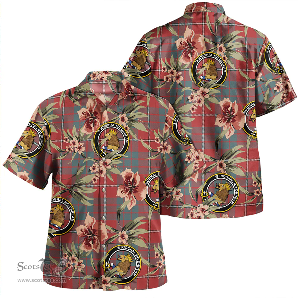 Scottish MacGregor of Balquhidder (Gregor of Balquhidder) Weathered Clan Tartan Hawaiian Shirt - Tropical Old Style Scottish Plaid Tartan Plaid