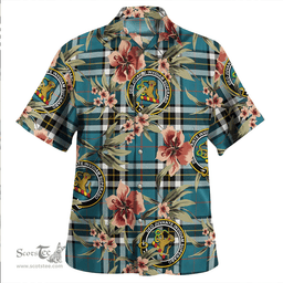 Scottish Thomson Blue (MacThomas Blue/Thompson Dress) Ancient Clan Tartan Hawaiian Shirt - Tropical Old Style Scottish Plaid Tartan Plaid