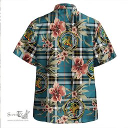 Scottish Thomson Blue (MacThomas Blue/Thompson Dress) Ancient Clan Tartan Hawaiian Shirt - Tropical Old Style Scottish Plaid Tartan Plaid
