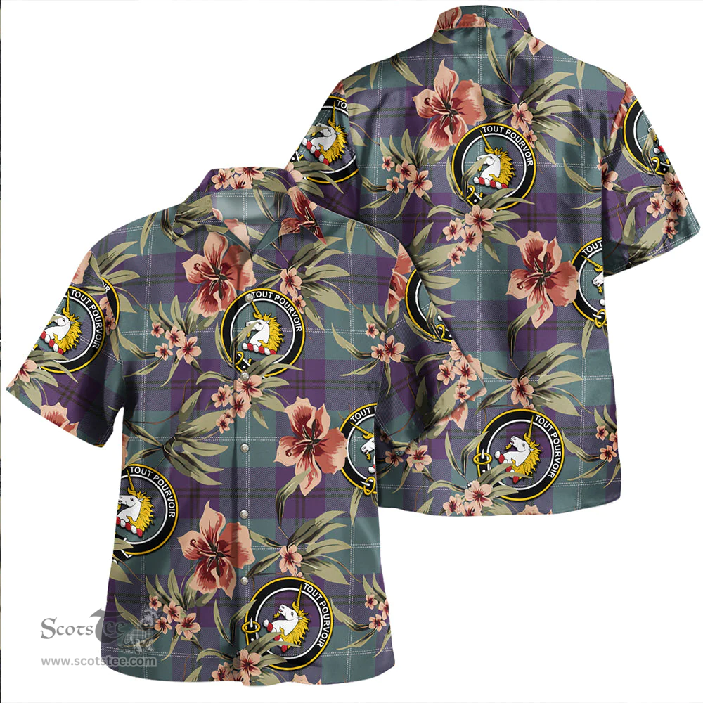 Scottish Oliphant Weathered Clan Tartan Hawaiian Shirt - Tropical Old Style Scottish Plaid Tartan Plaid