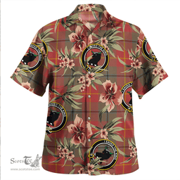 Scottish Turnbull Dress Weathered Clan Tartan Hawaiian Shirt - Tropical Old Style Scottish Plaid Tartan Plaid