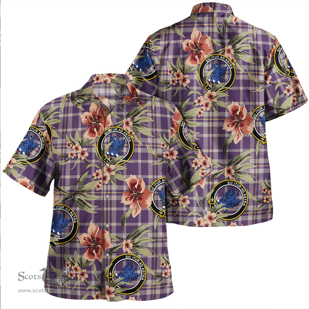 Scottish Ochterlony (Auchterlony) Weathered Clan Tartan Hawaiian Shirt - Tropical Old Style Scottish Plaid Tartan Plaid