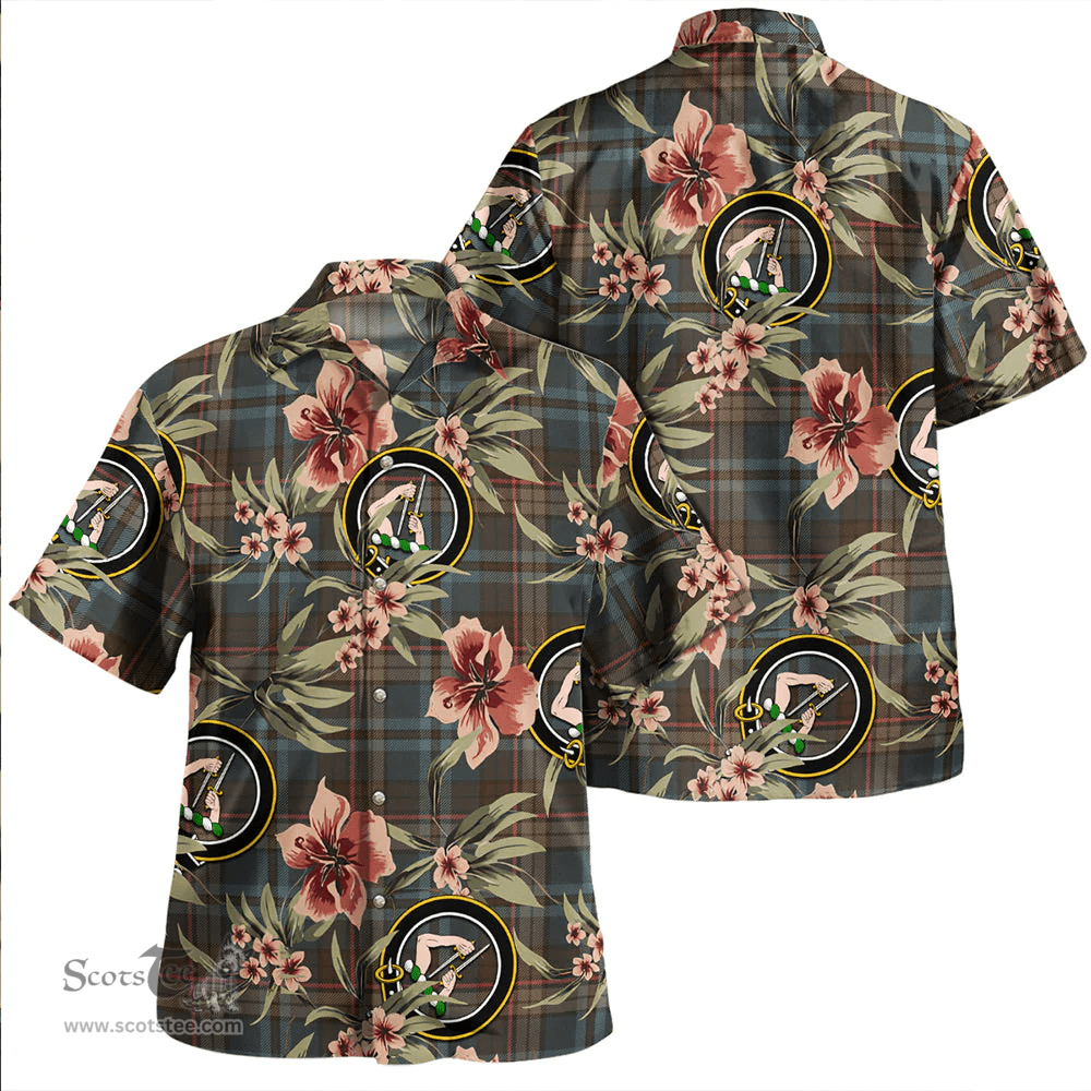 Scottish Renton Weathered Clan Tartan Hawaiian Shirt - Tropical Old Style Scottish Plaid Tartan Plaid