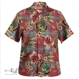 Scottish Seton Weathered Clan Tartan Hawaiian Shirt - Tropical Old Style Scottish Plaid Tartan Plaid