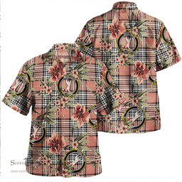 Scottish Napier Rose Ancient Clan Tartan Hawaiian Shirt - Tropical Old Style Scottish Plaid Tartan Plaid