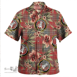 Scottish MacLean of Duart Weathered Clan Tartan Hawaiian Shirt - Tropical Old Style Scottish Plaid Tartan Plaid