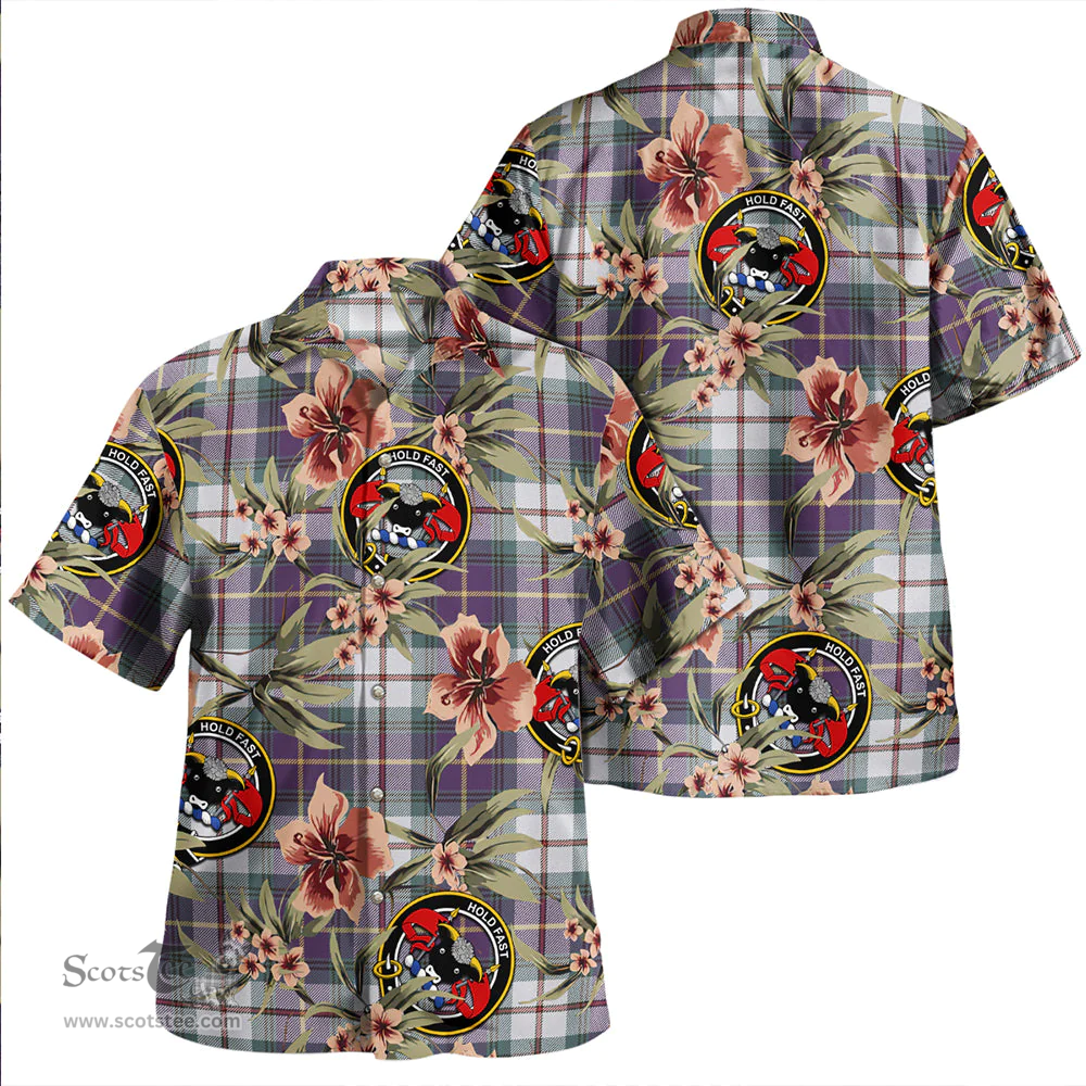 Scottish MacLeod of California Weathered Clan Tartan Hawaiian Shirt - Tropical Old Style Scottish Plaid Tartan Plaid
