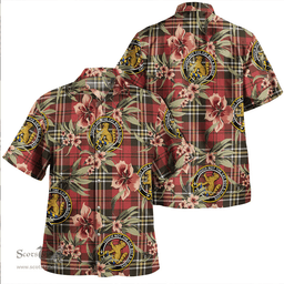 Scottish MacPherson of Cluny Red Weathered Clan Tartan Hawaiian Shirt - Tropical Old Style Scottish Plaid Tartan Plaid
