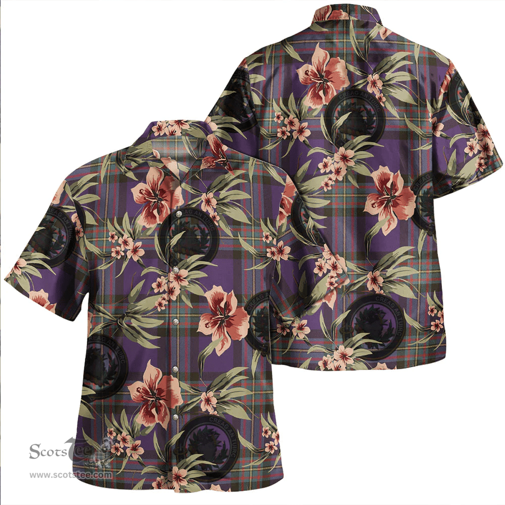 Scottish MacLaren of Broich Weathered Clan Tartan Hawaiian Shirt - Tropical Old Style Scottish Plaid Tartan Plaid