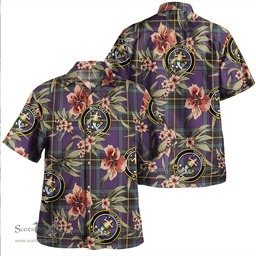 Scottish Murray of Elibank Weathered Clan Tartan Hawaiian Shirt - Tropical Old Style Scottish Plaid Tartan Plaid