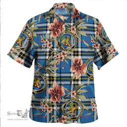 Scottish Thomson Blue (MacThomas Blue/Thompson Dress) Modern Clan Tartan Hawaiian Shirt - Tropical Old Style Scottish Plaid Tartan Plaid