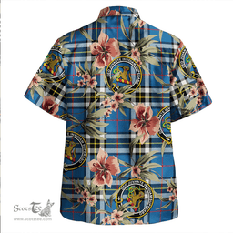 Scottish Thomson Blue (MacThomas Blue/Thompson Dress) Modern Clan Tartan Hawaiian Shirt - Tropical Old Style Scottish Plaid Tartan Plaid