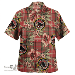 Scottish Nisbet (Nisbit) Weathered Clan Tartan Hawaiian Shirt - Tropical Old Style Scottish Plaid Tartan Plaid