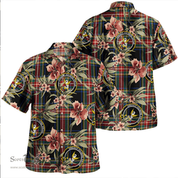 Scottish Stewart Black Modern Clan Tartan Hawaiian Shirt - Tropical Old Style Scottish Plaid Tartan Plaid
