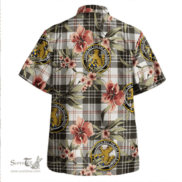 Scottish MacPherson of Cluny Black & White Clan Tartan Hawaiian Shirt - Tropical Old Style Scottish Plaid Tartan Plaid
