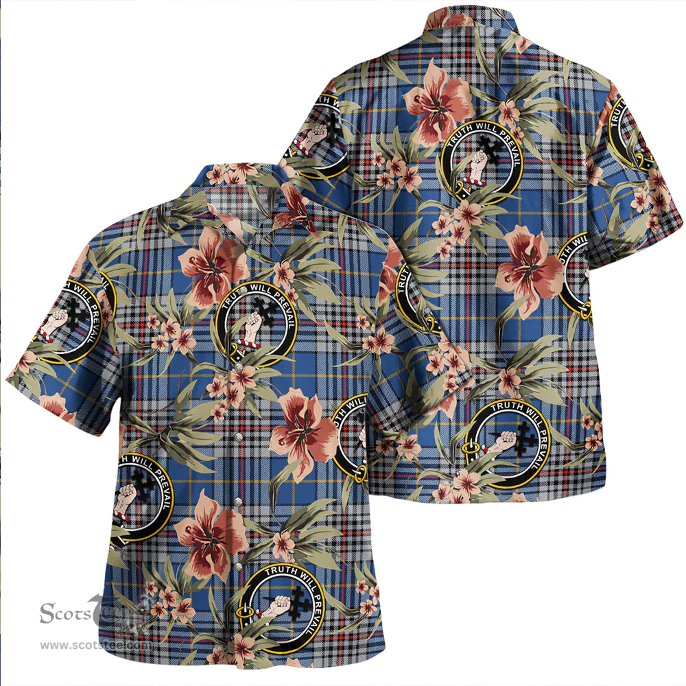 Scottish Thompson Variant (Thomson Variant) Modern Clan Tartan Hawaiian Shirt - Tropical Old Style Scottish Plaid Tartan Plaid