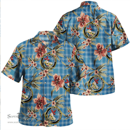 Scottish MacDonald Lord of the Isles Hunting Blue (Donald Lord of the Isles Hunting Blue) Ancient Clan Tartan Hawaiian Shirt - Tropical Old Style Scottish Plaid Tartan Plaid