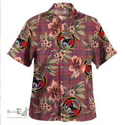 Scottish MacLeod of Tullibardine (Red MacLeod) Weathered Clan Tartan Hawaiian Shirt - Tropical Old Style Scottish Plaid Tartan Plaid