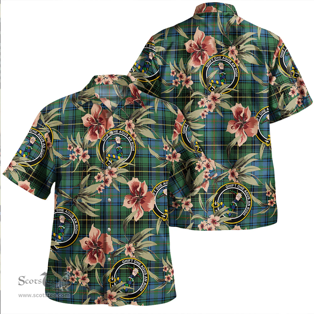 Scottish MacInnes Ancient Clan Tartan Hawaiian Shirt - Tropical Old Style Scottish Plaid Tartan Plaid