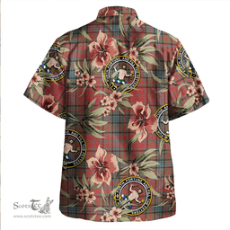 Scottish Murray of Atholl Red Dress (Murray of Atholl; Red Dress) Weathered Clan Tartan Hawaiian Shirt - Tropical Old Style Scottish Plaid Tartan Plaid