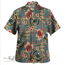 Scottish MacLaine of LochBuie Hunting (MacLaine) Weathered Clan Tartan Hawaiian Shirt - Tropical Old Style Scottish Plaid Tartan Plaid