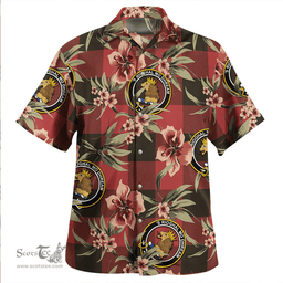 Scottish MacGregor Rob Roy (Gregor Red & Black) Weathered Clan Tartan Hawaiian Shirt - Tropical Old Style Scottish Plaid Tartan Plaid