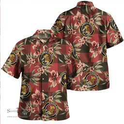 Scottish MacGregor Rob Roy (Gregor Red & Black) Weathered Clan Tartan Hawaiian Shirt - Tropical Old Style Scottish Plaid Tartan Plaid