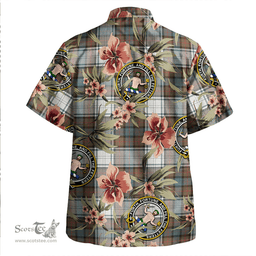 Scottish Murray of Atholl Dress (Murray Dress) Weathered Clan Tartan Hawaiian Shirt - Tropical Old Style Scottish Plaid Tartan Plaid