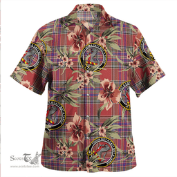 Scottish MacBean (MacBain) Weathered Clan Tartan Hawaiian Shirt - Tropical Old Style Scottish Plaid Tartan Plaid