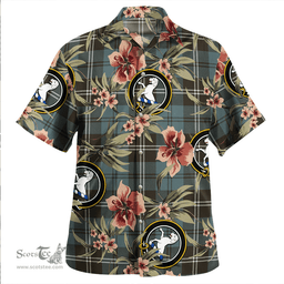Scottish Swan Weathered Clan Tartan Hawaiian Shirt - Tropical Old Style Scottish Plaid Tartan Plaid