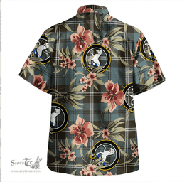 Scottish Swan Weathered Clan Tartan Hawaiian Shirt - Tropical Old Style Scottish Plaid Tartan Plaid