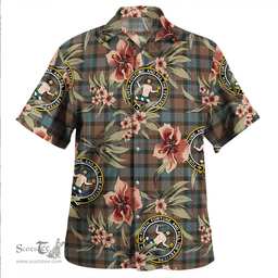 Scottish Murray of Atholl variation (Murray of Atholl; variation) Weathered Clan Tartan Hawaiian Shirt - Tropical Old Style Scottish Plaid Tartan Plaid