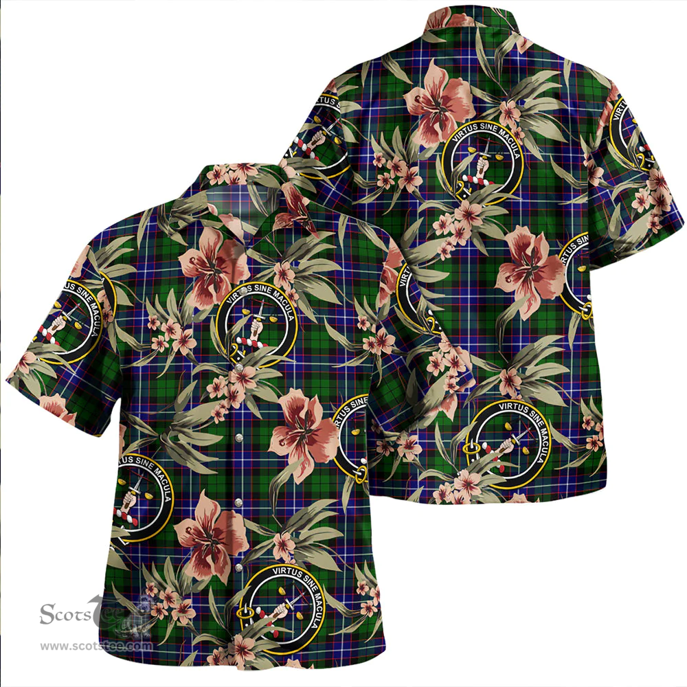 Scottish Russell Modern Clan Tartan Hawaiian Shirt - Tropical Old Style Scottish Plaid Tartan Plaid