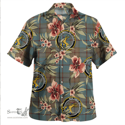 Scottish Strachan Weathered Clan Tartan Hawaiian Shirt - Tropical Old Style Scottish Plaid Tartan Plaid
