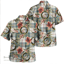 Scottish MacRae of Conchra Weathered Clan Tartan Hawaiian Shirt - Tropical Old Style Scottish Plaid Tartan Plaid
