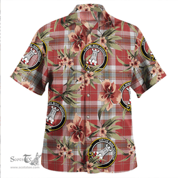 Scottish MacLean of Duart Dress Red Weathered Clan Tartan Hawaiian Shirt - Tropical Old Style Scottish Plaid Tartan Plaid