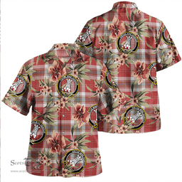 Scottish MacLean of Duart Dress Red Weathered Clan Tartan Hawaiian Shirt - Tropical Old Style Scottish Plaid Tartan Plaid