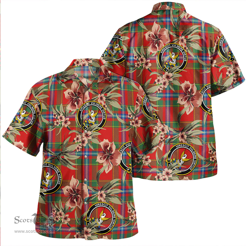 Scottish Stewart of Fingask Modern Clan Tartan Hawaiian Shirt - Tropical Old Style Scottish Plaid Tartan Plaid