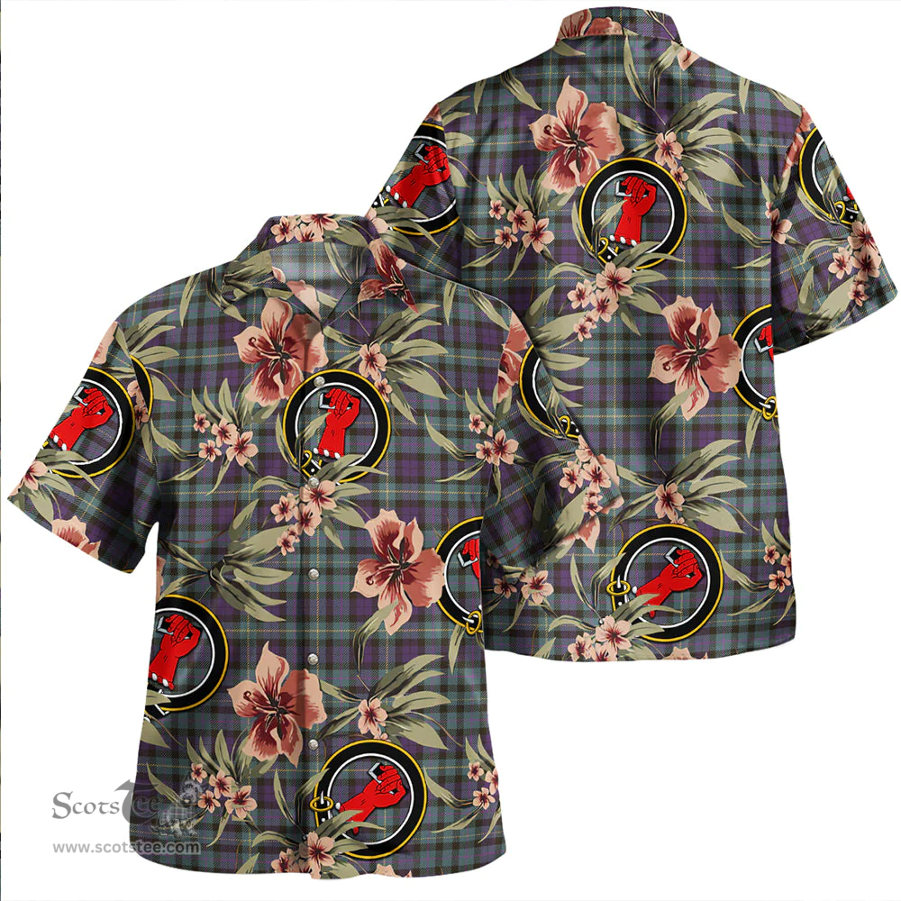 Scottish MacBride Weathered Clan Tartan Hawaiian Shirt - Tropical Old Style Scottish Plaid Tartan Plaid
