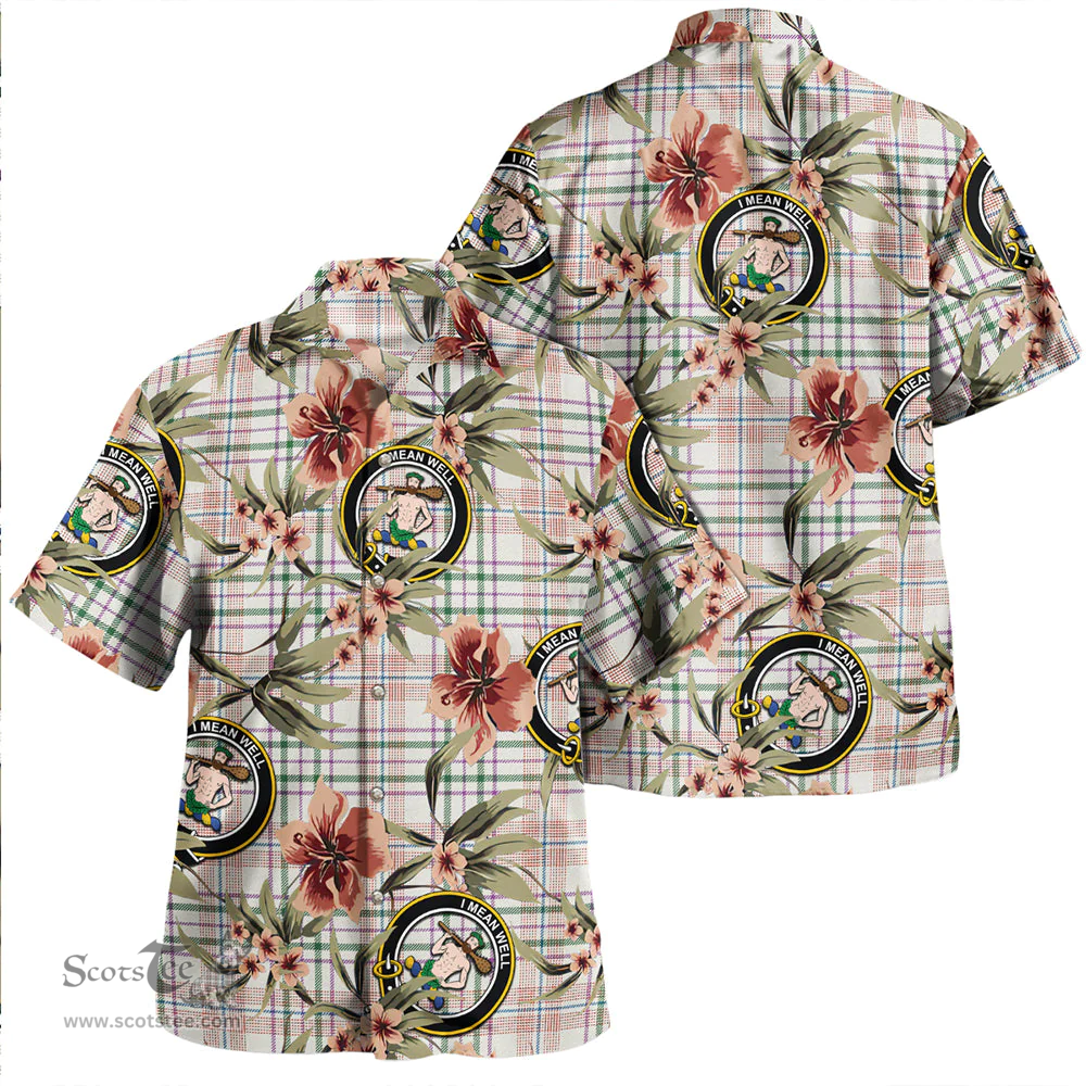 Scottish Shaw Women's Dress Ancient Clan Tartan Hawaiian Shirt - Tropical Old Style Scottish Plaid Tartan Plaid