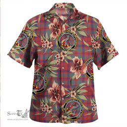 Scottish MacBean of Tomatin (MacBain of Tomatin) Weathered Clan Tartan Hawaiian Shirt - Tropical Old Style Scottish Plaid Tartan Plaid