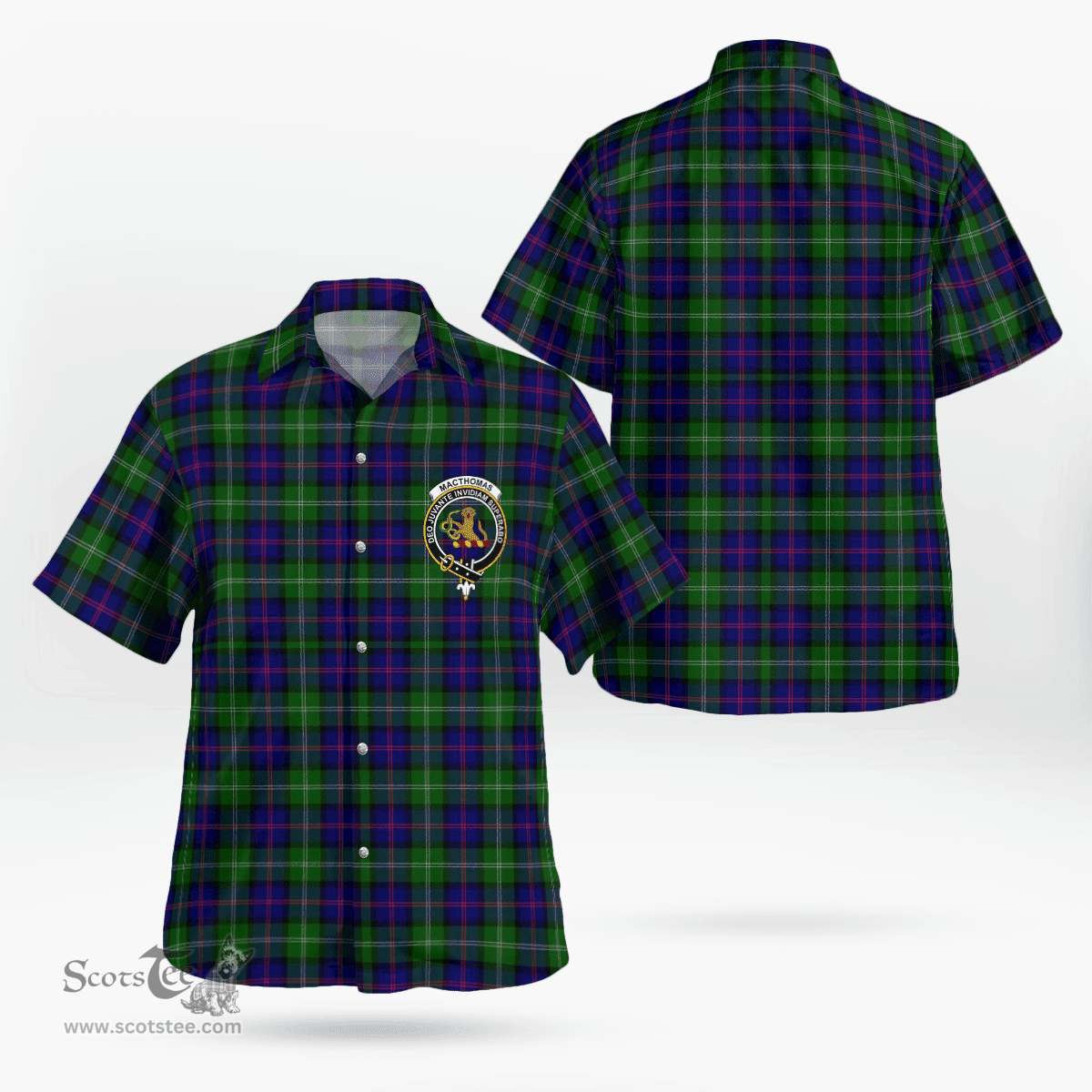 Scottish Macthomas Clan Badge Tartan Hawaii Shirt Crest Tartan Plaid Shirt Scottish Plaid Tartan Plaid - ScotsTee - scotstee.com