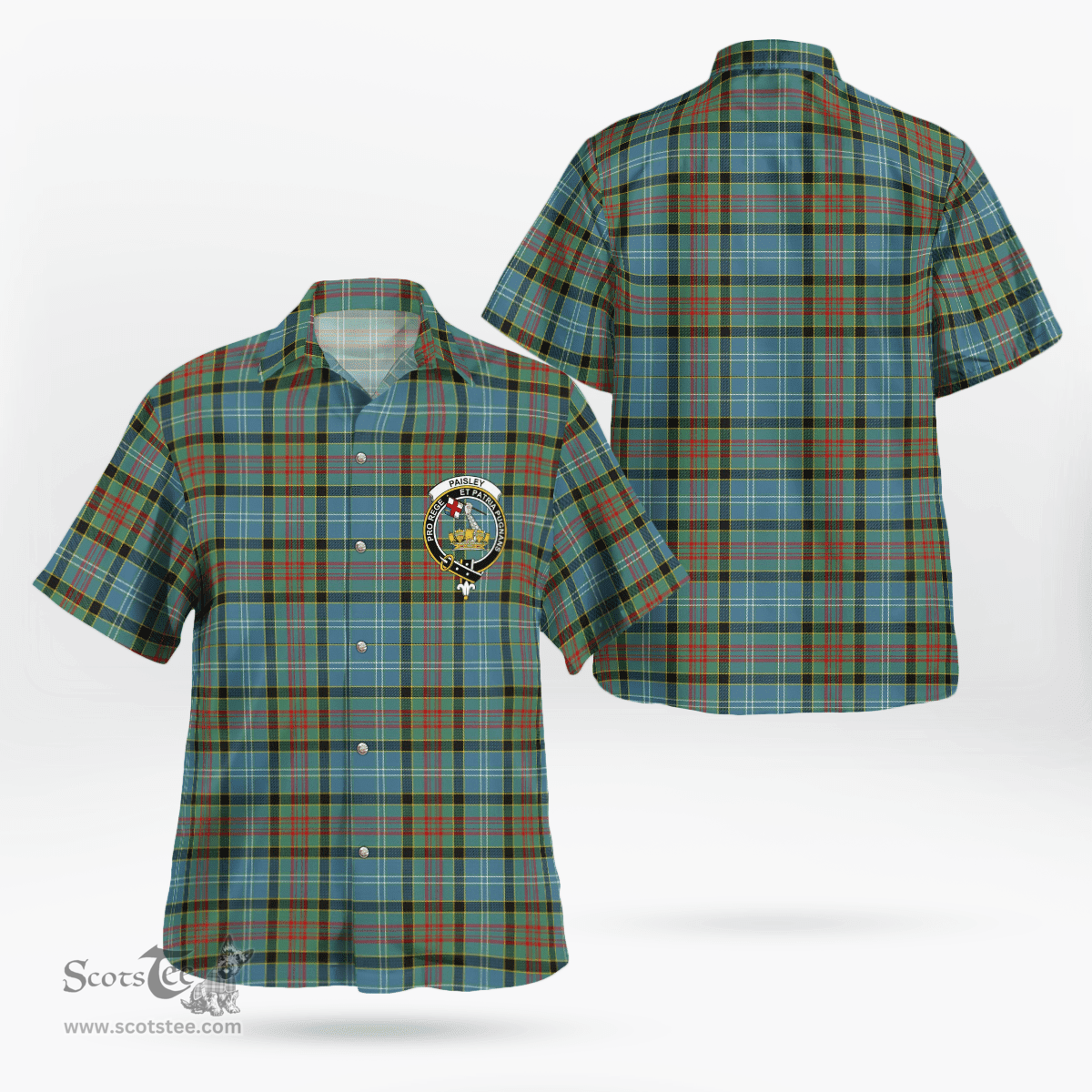 Scottish Paisley Clan Badge Tartan Hawaii Shirt Crest Tartan Plaid Shirt Scottish Plaid Tartan Plaid - ScotsTee - scotstee.com