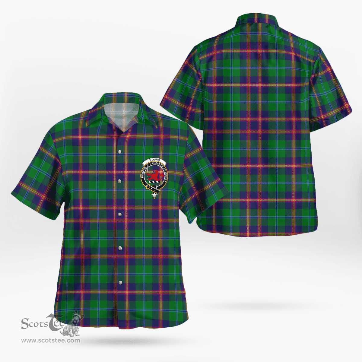 Scottish Young Clan Badge Tartan Hawaii Shirt Crest Tartan Plaid Shirt Scottish Plaid Tartan Plaid - ScotsTee - scotstee.com