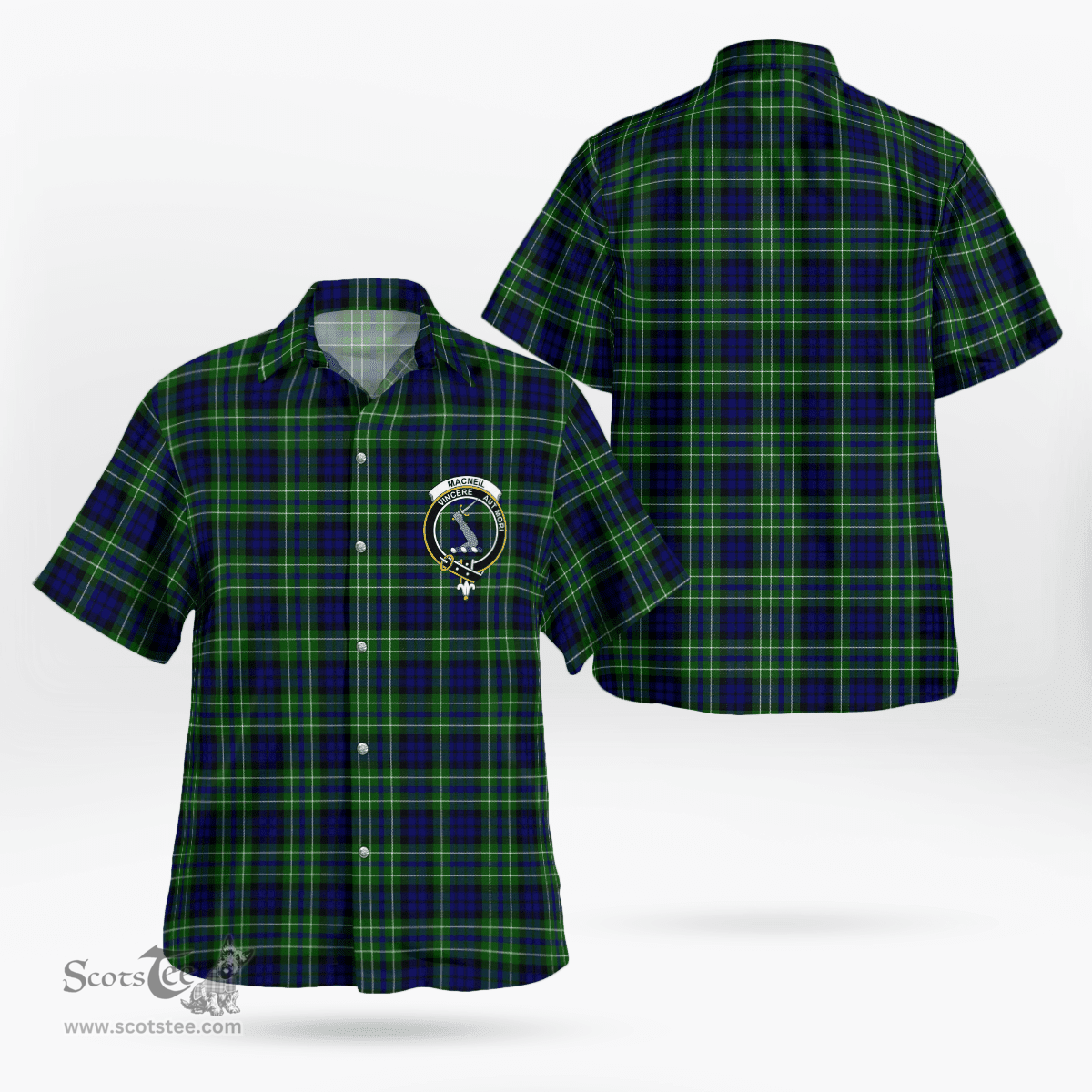 Scottish Macneil Of Colonsay Clan Badge Tartan Hawaii Shirt Crest Tartan Plaid Shirt Scottish Plaid Tartan Plaid - ScotsTee - scotstee.com