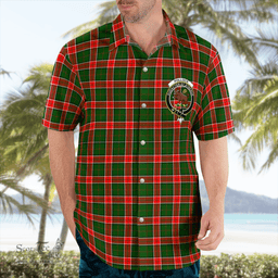 Scottish Pollock Clan Badge Tartan Hawaii Shirt Crest Tartan Plaid Shirt Scottish Plaid Tartan Plaid - ScotsTee - scotstee.com